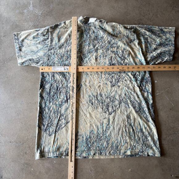 VINTAGE 90S MONTANA WOODLAND CAMO POCKET T-SHIRT SINGLE STITCH MENS XL - Picture 6 of 6